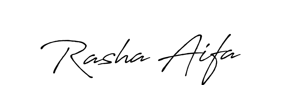 How to make Rasha Aifa name signature. Use Antro_Vectra_Bolder style for creating short signs online. This is the latest handwritten sign. Rasha Aifa signature style 7 images and pictures png