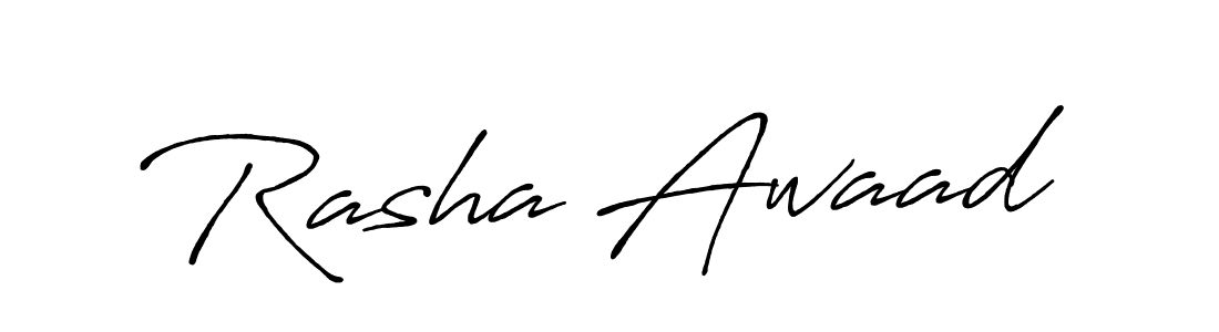 Antro_Vectra_Bolder is a professional signature style that is perfect for those who want to add a touch of class to their signature. It is also a great choice for those who want to make their signature more unique. Get Rasha Awaad name to fancy signature for free. Rasha Awaad signature style 7 images and pictures png