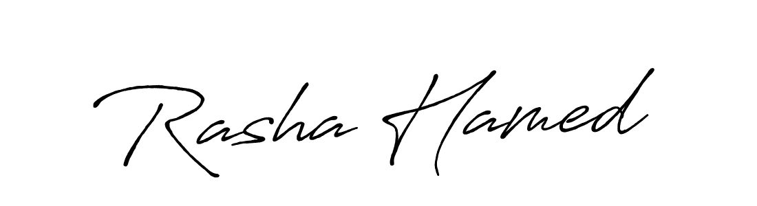 You should practise on your own different ways (Antro_Vectra_Bolder) to write your name (Rasha Hamed) in signature. don't let someone else do it for you. Rasha Hamed signature style 7 images and pictures png