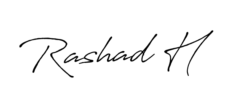 Also You can easily find your signature by using the search form. We will create Rashad H name handwritten signature images for you free of cost using Antro_Vectra_Bolder sign style. Rashad H signature style 7 images and pictures png