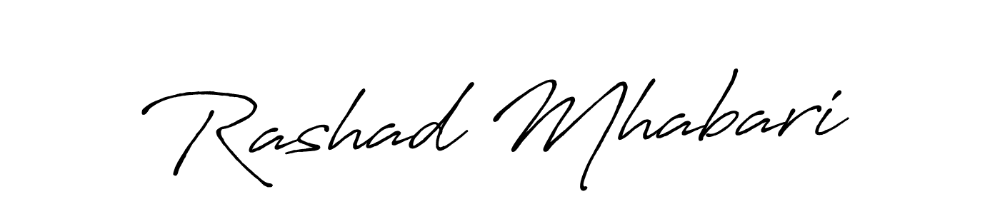 The best way (Antro_Vectra_Bolder) to make a short signature is to pick only two or three words in your name. The name Rashad Mhabari include a total of six letters. For converting this name. Rashad Mhabari signature style 7 images and pictures png