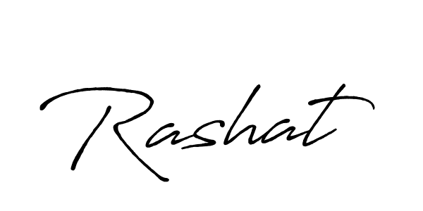 How to make Rashat name signature. Use Antro_Vectra_Bolder style for creating short signs online. This is the latest handwritten sign. Rashat signature style 7 images and pictures png