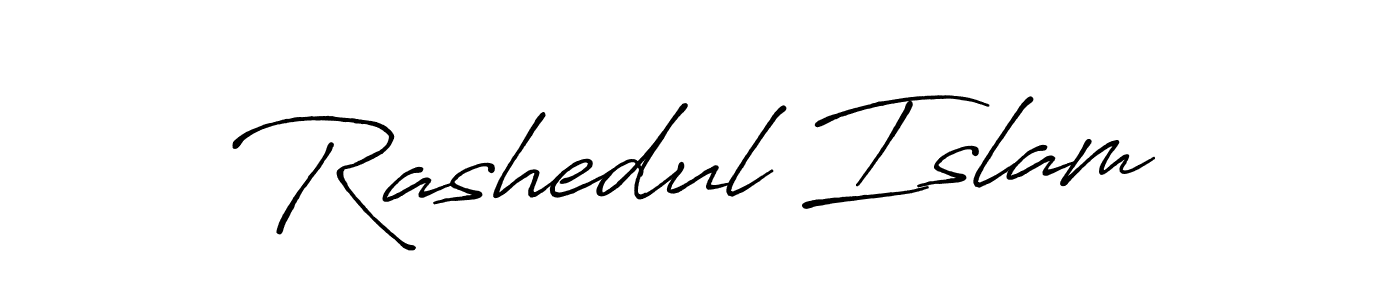 Use a signature maker to create a handwritten signature online. With this signature software, you can design (Antro_Vectra_Bolder) your own signature for name Rashedul Islam. Rashedul Islam signature style 7 images and pictures png