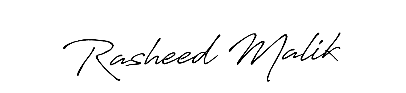 Also we have Rasheed Malik name is the best signature style. Create professional handwritten signature collection using Antro_Vectra_Bolder autograph style. Rasheed Malik signature style 7 images and pictures png