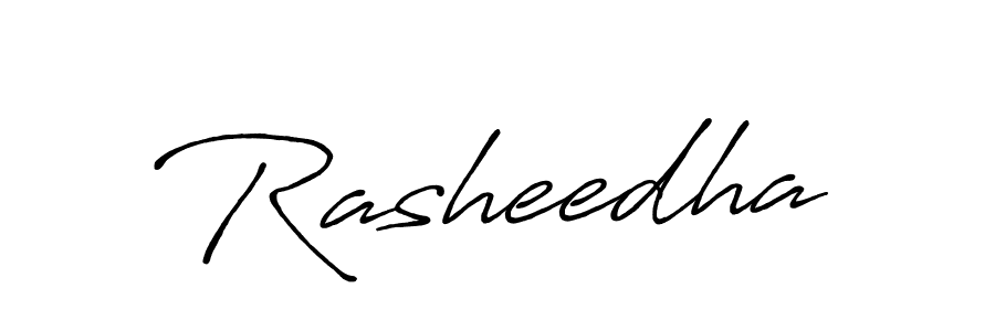 Make a beautiful signature design for name Rasheedha. With this signature (Antro_Vectra_Bolder) style, you can create a handwritten signature for free. Rasheedha signature style 7 images and pictures png