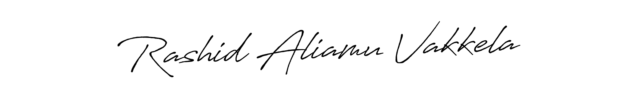 You should practise on your own different ways (Antro_Vectra_Bolder) to write your name (Rashid Aliamu Vakkela) in signature. don't let someone else do it for you. Rashid Aliamu Vakkela signature style 7 images and pictures png