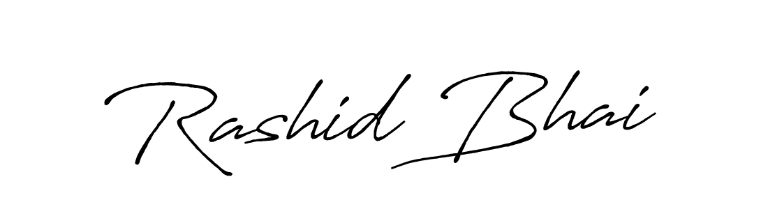 Use a signature maker to create a handwritten signature online. With this signature software, you can design (Antro_Vectra_Bolder) your own signature for name Rashid Bhai. Rashid Bhai signature style 7 images and pictures png