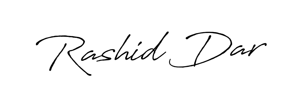 How to make Rashid Dar name signature. Use Antro_Vectra_Bolder style for creating short signs online. This is the latest handwritten sign. Rashid Dar signature style 7 images and pictures png