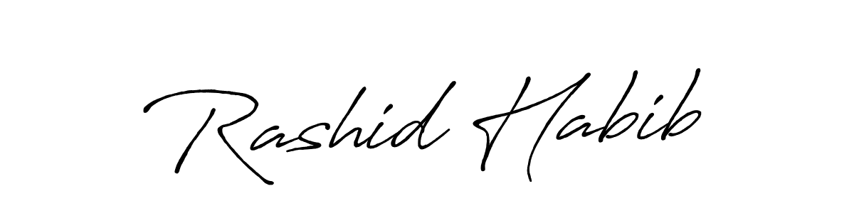 The best way (Antro_Vectra_Bolder) to make a short signature is to pick only two or three words in your name. The name Rashid Habib include a total of six letters. For converting this name. Rashid Habib signature style 7 images and pictures png