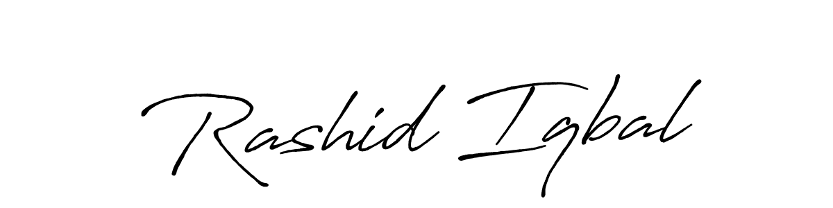 It looks lik you need a new signature style for name Rashid Iqbal. Design unique handwritten (Antro_Vectra_Bolder) signature with our free signature maker in just a few clicks. Rashid Iqbal signature style 7 images and pictures png