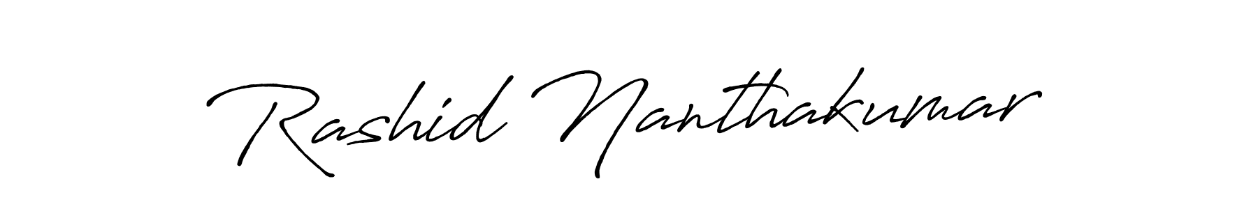 Create a beautiful signature design for name Rashid Nanthakumar. With this signature (Antro_Vectra_Bolder) fonts, you can make a handwritten signature for free. Rashid Nanthakumar signature style 7 images and pictures png