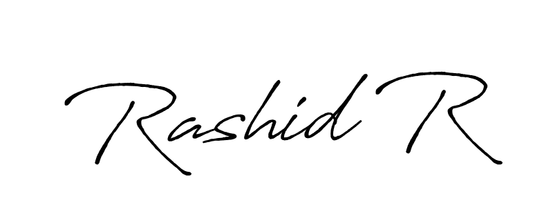 It looks lik you need a new signature style for name Rashid R. Design unique handwritten (Antro_Vectra_Bolder) signature with our free signature maker in just a few clicks. Rashid R signature style 7 images and pictures png