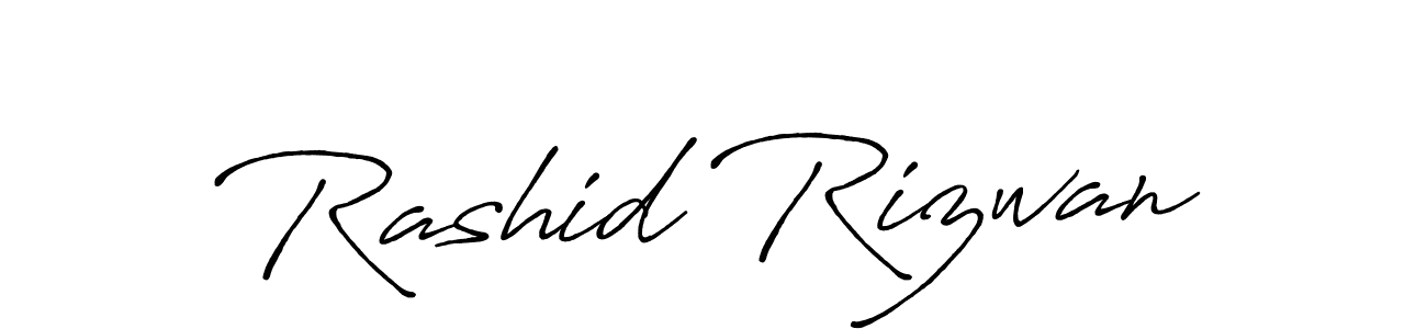 Use a signature maker to create a handwritten signature online. With this signature software, you can design (Antro_Vectra_Bolder) your own signature for name Rashid Rizwan. Rashid Rizwan signature style 7 images and pictures png