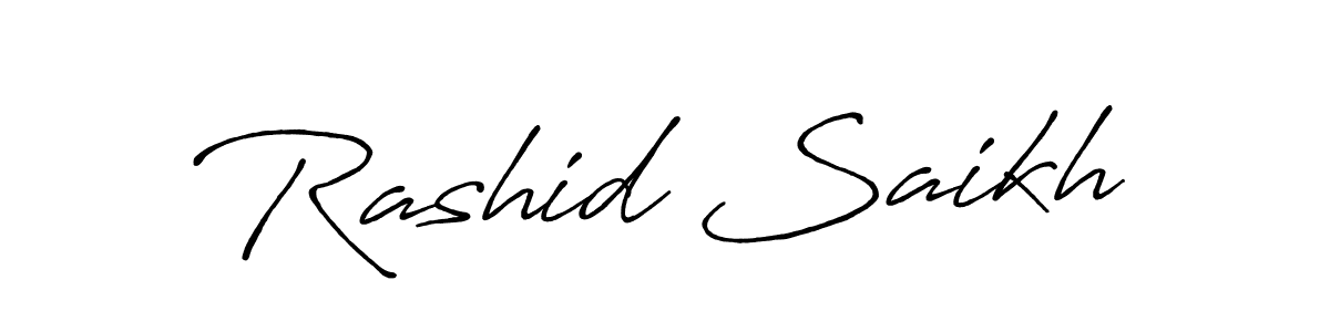 Use a signature maker to create a handwritten signature online. With this signature software, you can design (Antro_Vectra_Bolder) your own signature for name Rashid Saikh. Rashid Saikh signature style 7 images and pictures png