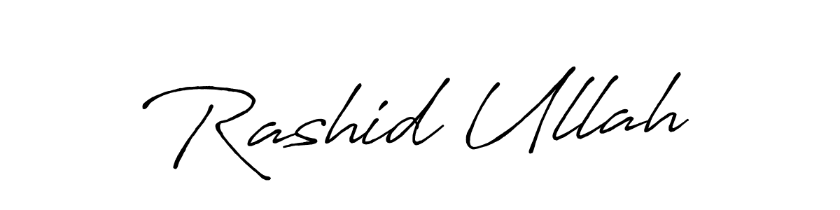 Create a beautiful signature design for name Rashid Ullah. With this signature (Antro_Vectra_Bolder) fonts, you can make a handwritten signature for free. Rashid Ullah signature style 7 images and pictures png