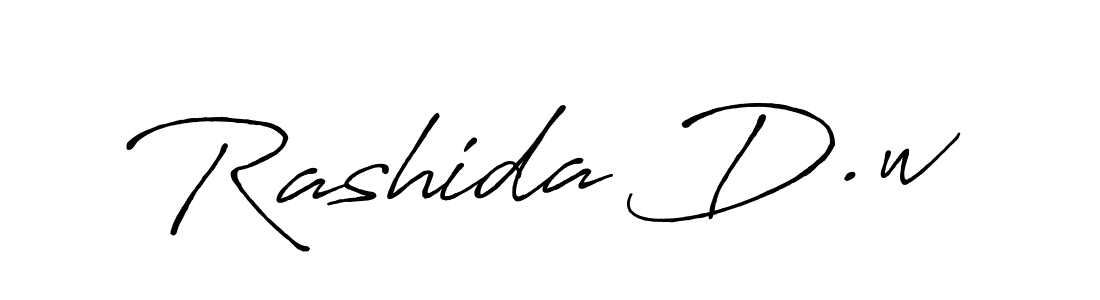 if you are searching for the best signature style for your name Rashida D.w. so please give up your signature search. here we have designed multiple signature styles  using Antro_Vectra_Bolder. Rashida D.w signature style 7 images and pictures png