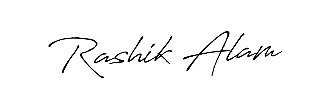 Use a signature maker to create a handwritten signature online. With this signature software, you can design (Antro_Vectra_Bolder) your own signature for name Rashik Alam. Rashik Alam signature style 7 images and pictures png