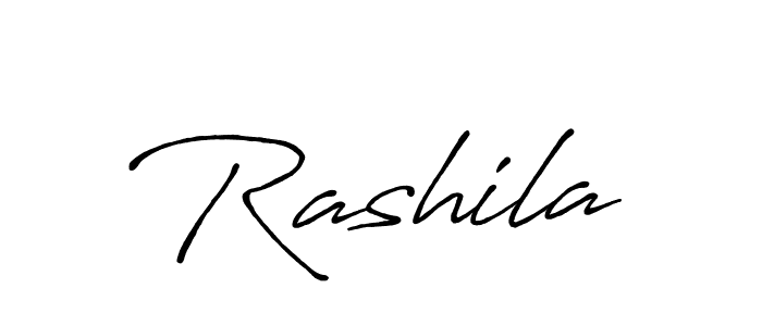 Design your own signature with our free online signature maker. With this signature software, you can create a handwritten (Antro_Vectra_Bolder) signature for name Rashila. Rashila signature style 7 images and pictures png