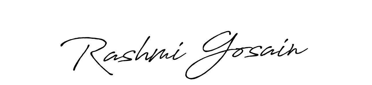 How to make Rashmi Gosain name signature. Use Antro_Vectra_Bolder style for creating short signs online. This is the latest handwritten sign. Rashmi Gosain signature style 7 images and pictures png