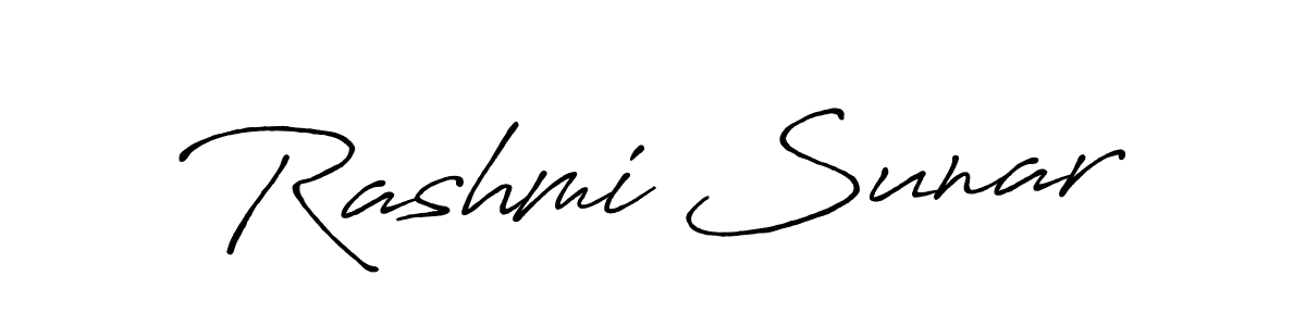 Make a beautiful signature design for name Rashmi Sunar. With this signature (Antro_Vectra_Bolder) style, you can create a handwritten signature for free. Rashmi Sunar signature style 7 images and pictures png