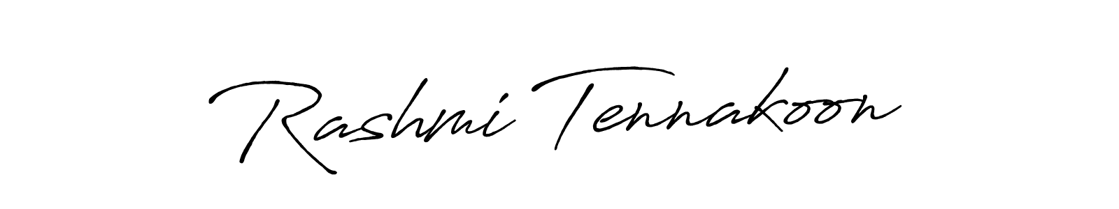 How to make Rashmi Tennakoon name signature. Use Antro_Vectra_Bolder style for creating short signs online. This is the latest handwritten sign. Rashmi Tennakoon signature style 7 images and pictures png