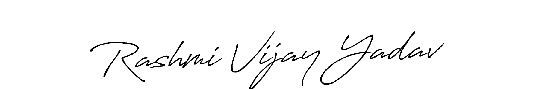 How to make Rashmi Vijay Yadav name signature. Use Antro_Vectra_Bolder style for creating short signs online. This is the latest handwritten sign. Rashmi Vijay Yadav signature style 7 images and pictures png