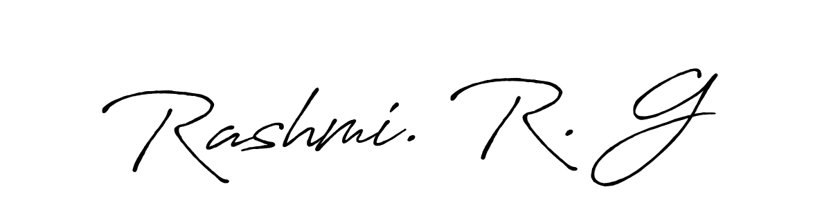 Create a beautiful signature design for name Rashmi. R. G. With this signature (Antro_Vectra_Bolder) fonts, you can make a handwritten signature for free. Rashmi. R. G signature style 7 images and pictures png