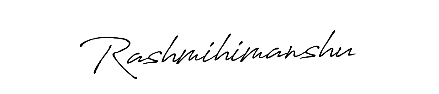 Make a beautiful signature design for name Rashmihimanshu. With this signature (Antro_Vectra_Bolder) style, you can create a handwritten signature for free. Rashmihimanshu signature style 7 images and pictures png