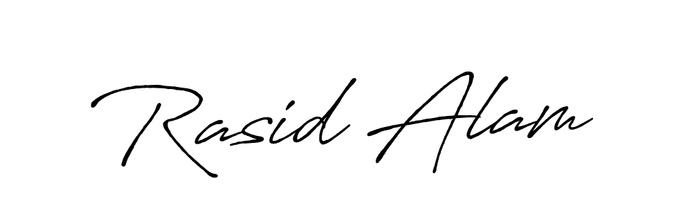 How to make Rasid Alam name signature. Use Antro_Vectra_Bolder style for creating short signs online. This is the latest handwritten sign. Rasid Alam signature style 7 images and pictures png