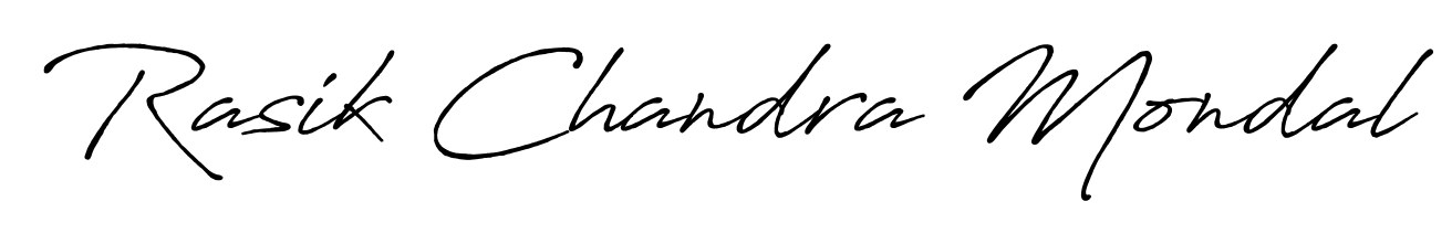 Designed for modern professionals: Rasik Chandra Mondal name signature crafted with Antro_Vectra_Bolder script. Ready for digital PDF workflows. Rasik Chandra Mondal signature style 7 images and pictures png