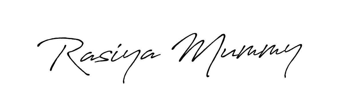 Use a signature maker to create a handwritten signature online. With this signature software, you can design (Antro_Vectra_Bolder) your own signature for name Rasiya Mummy. Rasiya Mummy signature style 7 images and pictures png