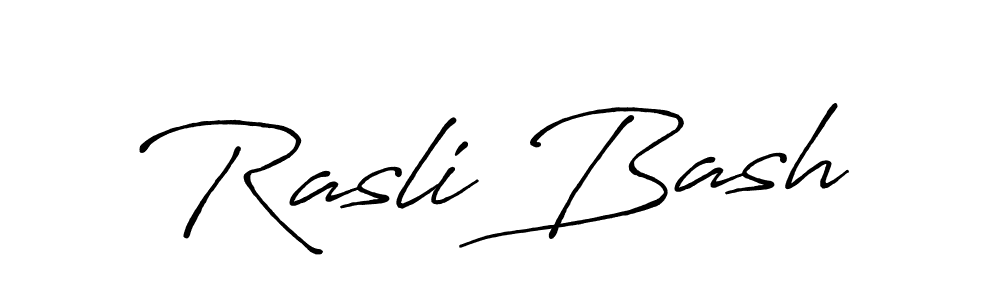 How to make Rasli Bash name signature. Use Antro_Vectra_Bolder style for creating short signs online. This is the latest handwritten sign. Rasli Bash signature style 7 images and pictures png