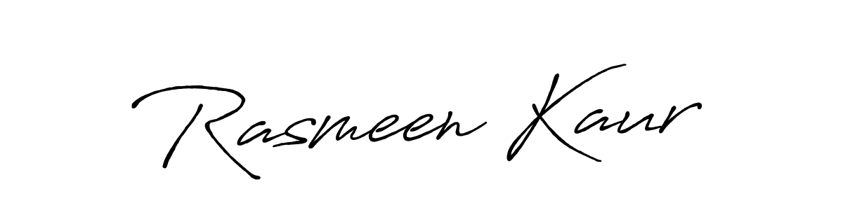 Create a beautiful signature design for name Rasmeen Kaur. With this signature (Antro_Vectra_Bolder) fonts, you can make a handwritten signature for free. Rasmeen Kaur signature style 7 images and pictures png