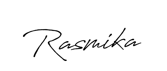Make a beautiful signature design for name Rasmika. With this signature (Antro_Vectra_Bolder) style, you can create a handwritten signature for free. Rasmika signature style 7 images and pictures png