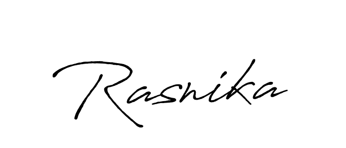 How to make Rasnika name signature. Use Antro_Vectra_Bolder style for creating short signs online. This is the latest handwritten sign. Rasnika signature style 7 images and pictures png