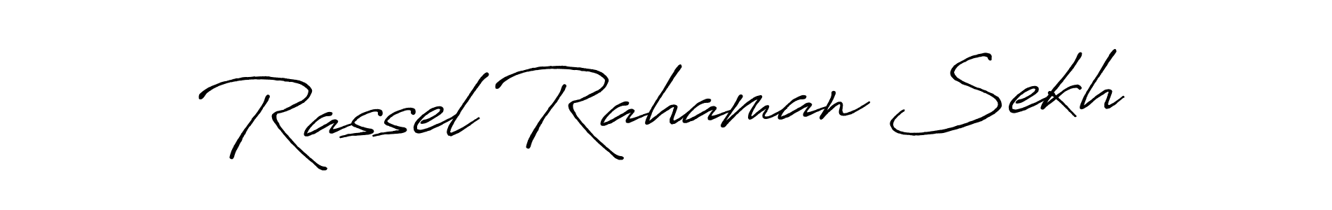 Also we have Rassel Rahaman Sekh name is the best signature style. Create professional handwritten signature collection using Antro_Vectra_Bolder autograph style. Rassel Rahaman Sekh signature style 7 images and pictures png