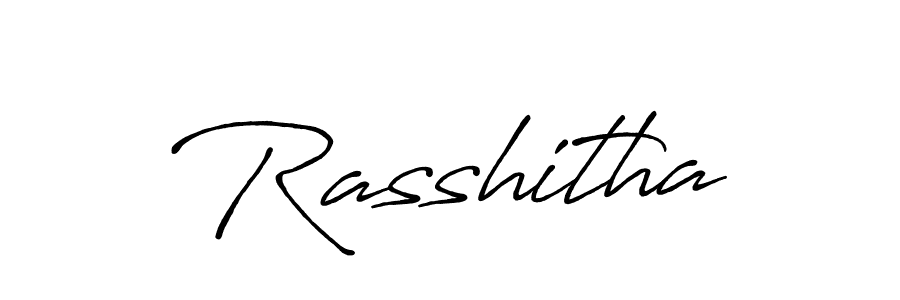 Make a beautiful signature design for name Rasshitha. With this signature (Antro_Vectra_Bolder) style, you can create a handwritten signature for free. Rasshitha signature style 7 images and pictures png