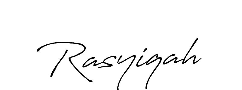 Rasyiqah stylish signature style. Best Handwritten Sign (Antro_Vectra_Bolder) for my name. Handwritten Signature Collection Ideas for my name Rasyiqah. Rasyiqah signature style 7 images and pictures png