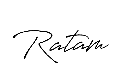 Design your own signature with our free online signature maker. With this signature software, you can create a handwritten (Antro_Vectra_Bolder) signature for name Ratam. Ratam signature style 7 images and pictures png