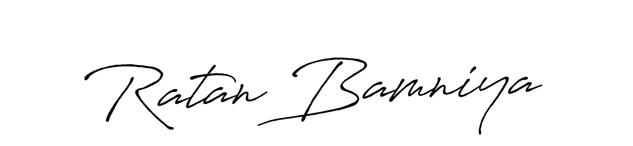 Make a beautiful signature design for name Ratan Bamniya. With this signature (Antro_Vectra_Bolder) style, you can create a handwritten signature for free. Ratan Bamniya signature style 7 images and pictures png