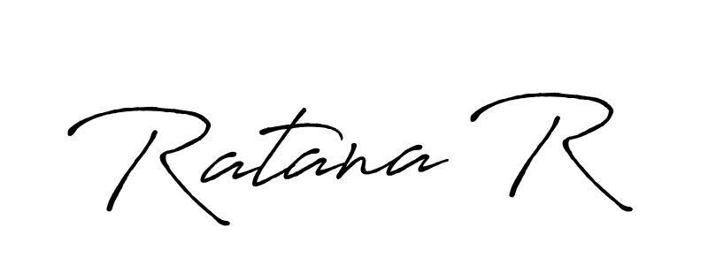 The best way (Antro_Vectra_Bolder) to make a short signature is to pick only two or three words in your name. The name Ratana R include a total of six letters. For converting this name. Ratana R signature style 7 images and pictures png