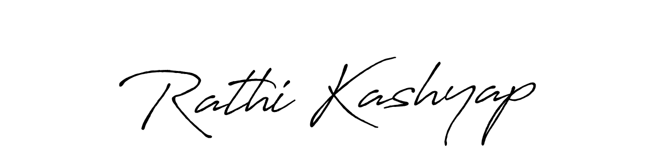 Make a beautiful signature design for name Rathi Kashyap. With this signature (Antro_Vectra_Bolder) style, you can create a handwritten signature for free. Rathi Kashyap signature style 7 images and pictures png