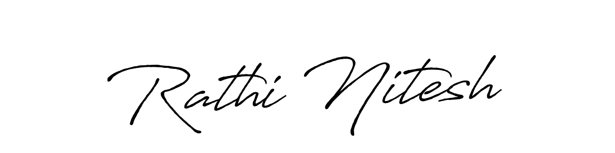 Rathi Nitesh stylish signature style. Best Handwritten Sign (Antro_Vectra_Bolder) for my name. Handwritten Signature Collection Ideas for my name Rathi Nitesh. Rathi Nitesh signature style 7 images and pictures png