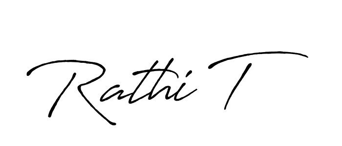 Rathi T stylish signature style. Best Handwritten Sign (Antro_Vectra_Bolder) for my name. Handwritten Signature Collection Ideas for my name Rathi T. Rathi T signature style 7 images and pictures png