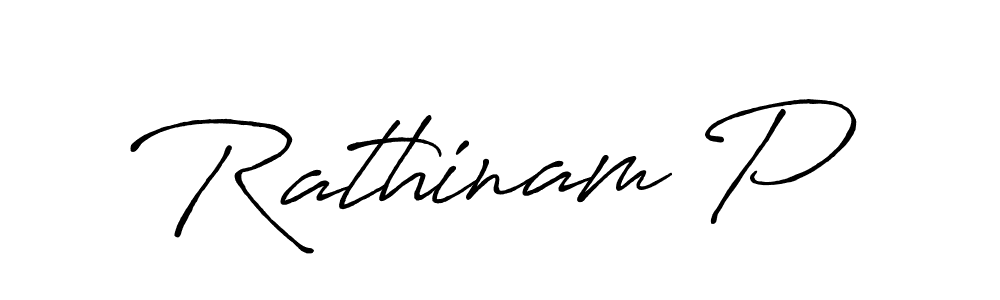 Create a beautiful signature design for name Rathinam P. With this signature (Antro_Vectra_Bolder) fonts, you can make a handwritten signature for free. Rathinam P signature style 7 images and pictures png