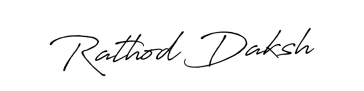 How to make Rathod Daksh name signature. Use Antro_Vectra_Bolder style for creating short signs online. This is the latest handwritten sign. Rathod Daksh signature style 7 images and pictures png