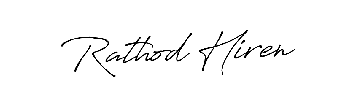 Also we have Rathod Hiren name is the best signature style. Create professional handwritten signature collection using Antro_Vectra_Bolder autograph style. Rathod Hiren signature style 7 images and pictures png