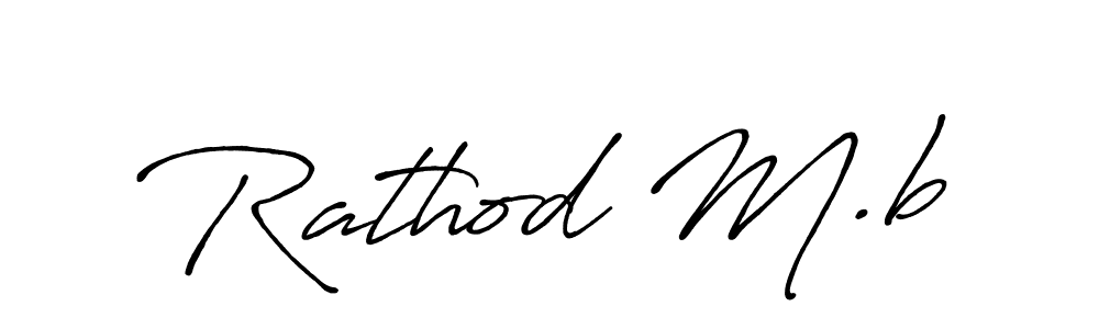 Make a beautiful signature design for name Rathod M.b. With this signature (Antro_Vectra_Bolder) style, you can create a handwritten signature for free. Rathod M.b signature style 7 images and pictures png