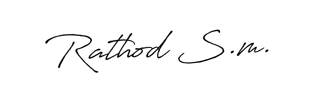 Also You can easily find your signature by using the search form. We will create Rathod S.m. name handwritten signature images for you free of cost using Antro_Vectra_Bolder sign style. Rathod S.m. signature style 7 images and pictures png