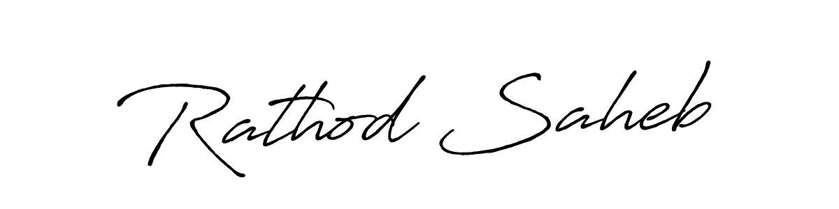 Also we have Rathod Saheb name is the best signature style. Create professional handwritten signature collection using Antro_Vectra_Bolder autograph style. Rathod Saheb signature style 7 images and pictures png